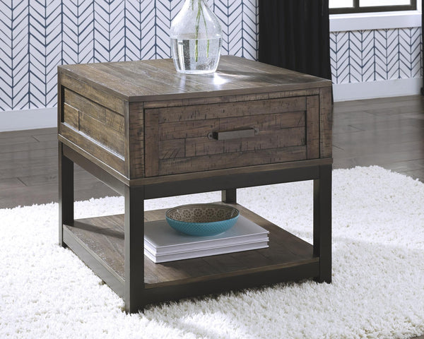Johurst 1-Drawer End Table Grayish Brown