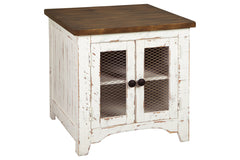 Wystfield Pastoral Charm 2-Door End Table White/Brown
