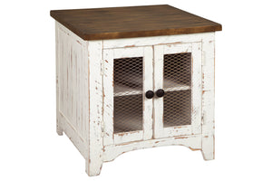 Wystfield Pastoral Charm 2-Door End Table White/Brown