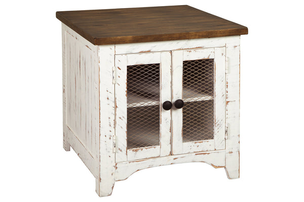 Wystfield Pastoral Charm 2-Door End Table White/Brown
