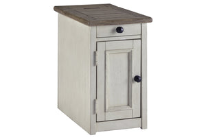 Bolanburg Pastoral Charm 1-Door Chairside End Table with USB Ports & Outlets Two-tone