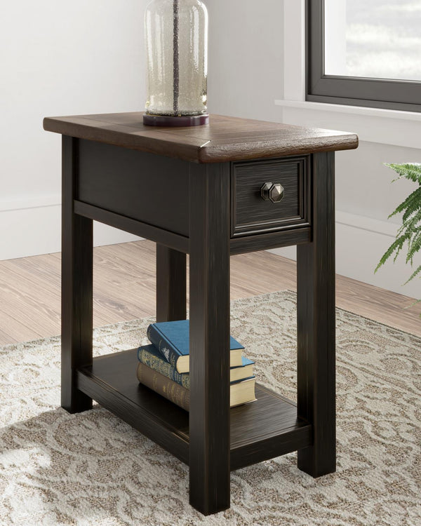 Tyler Creek 1-Drawer Chairside End Table with USB Grayish Brown/Black