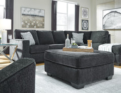 Altari Oversized Fabric Accent Ottoman Slate