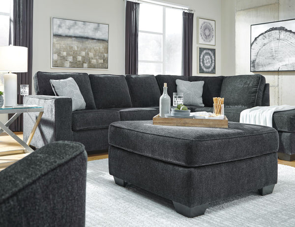 Altari Oversized Fabric Accent Ottoman Slate