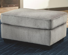 Altari Rectangle Fabric Ottoman Alloy