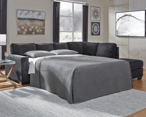 Altari 2-Piece Fabric Stationary Sleeper Stationary Sectional with Chaise Slate
