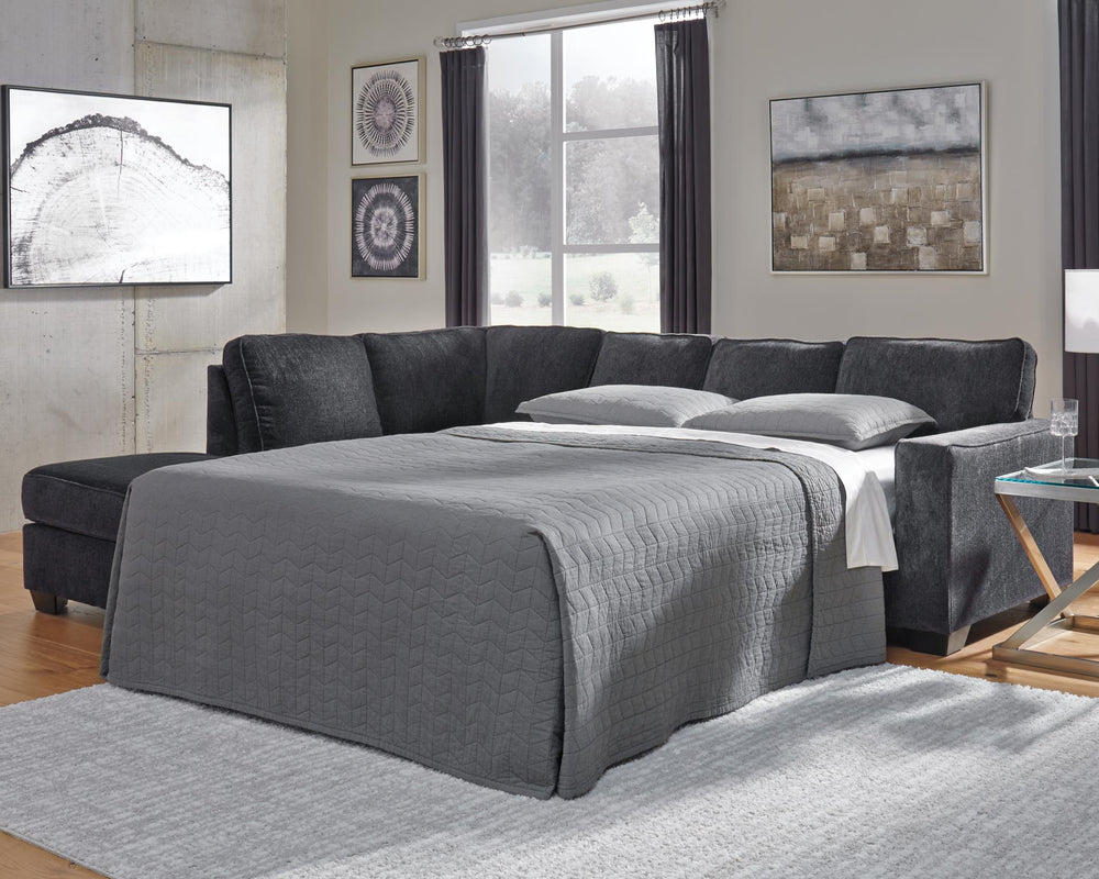 Altari 2-Piece Fabric Stationary Sleeper Stationary Sectional with Chaise Slate