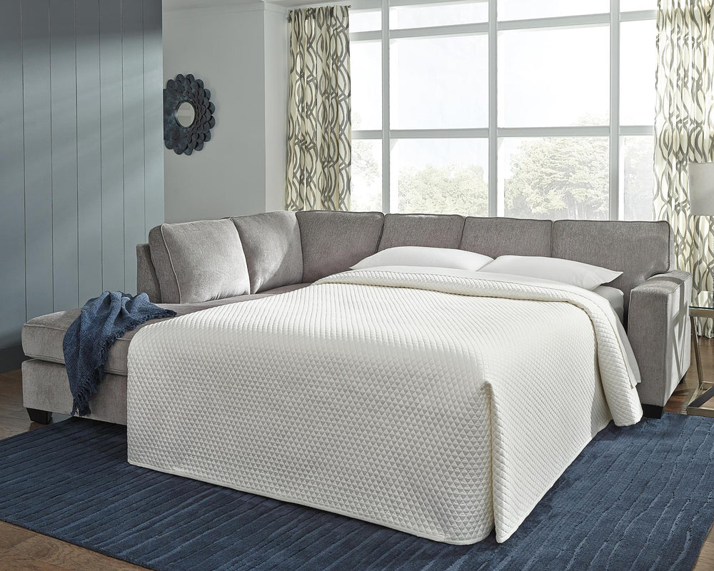 Altari 2-Piece Fabric Sleeper Stationary Sectional with Chaise Alloy