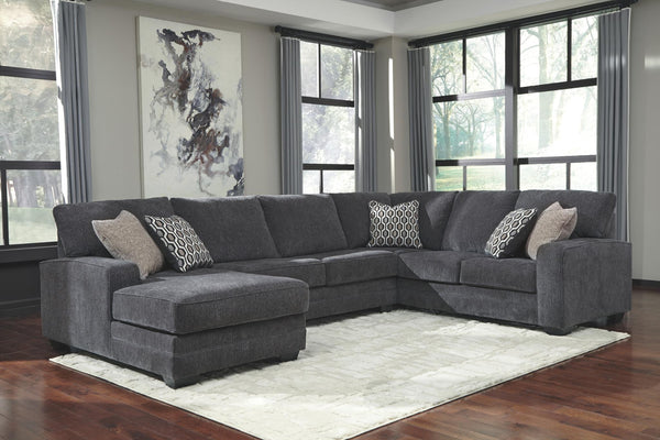 Tracling 3-Piece Fabric Stationary Sectional with Chaise Slate