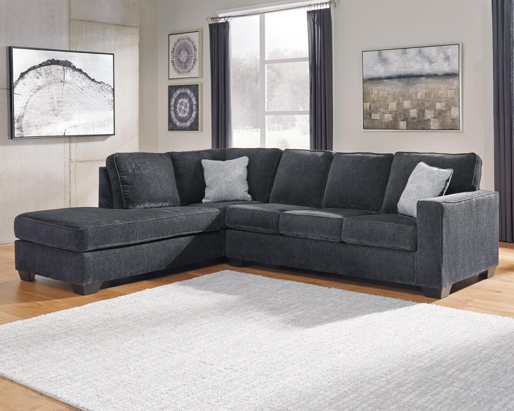 Altari 2-Piece Fabric Stationary Sectional with Chaise Slate
