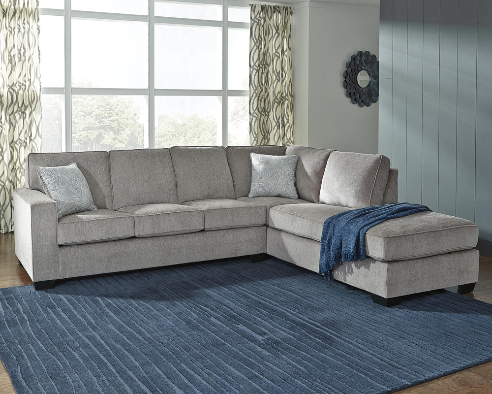 Altari 2-Piece Fabric Stationary Sectional with Chaise Alloy