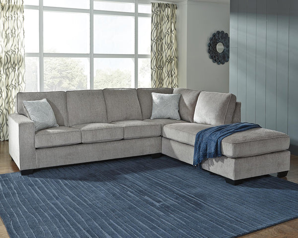 Altari 2-Piece Fabric Stationary Sectional with Chaise Alloy