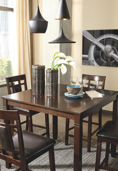 Bennox Counter-Height Dining Table & Barstools Brown