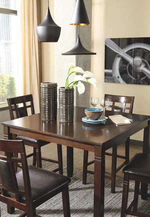 Bennox Counter-Height Dining Table & Barstools Brown