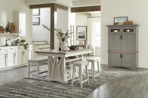 Parker House Americana Modern Collection Workstation with Led Light in Dove Color