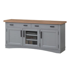 Parker House Americana Modern Collection 63 Inch Dove Weathered Natural Top Media Entertainment TV Stand