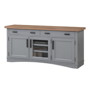 Parker House Americana Modern Collection 63 Inch Dove Weathered Natural Top Media Entertainment TV Stand