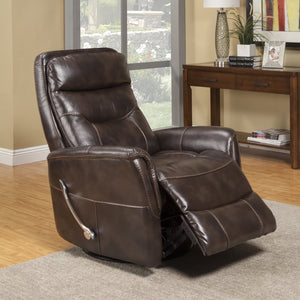 Parker House Gemini Collection Manual Swivel Glider Recliner in Truffle