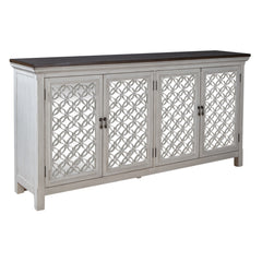 Liberty Furniture Westridge Antique White/Wire Brushed Gray 4-Door Accent Cabinet