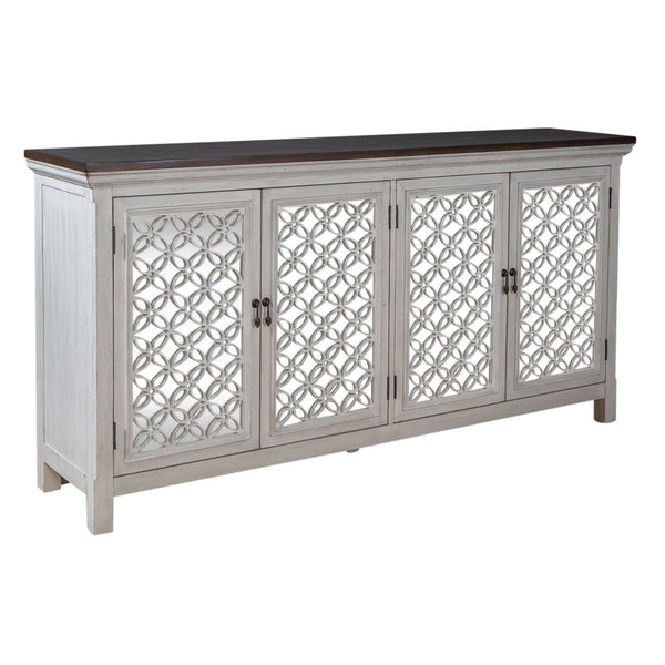 Liberty Furniture Westridge Antique White/Wire Brushed Gray 4-Door Accent Cabinet