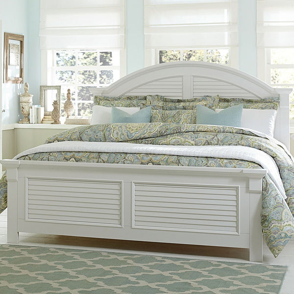 Liberty Summer House I Oyster White Queen Panel Bed