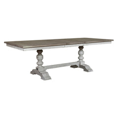 Liberty Furniture Whitney 7-Piece Weathered Gray Trestle Casual Dining Table Set