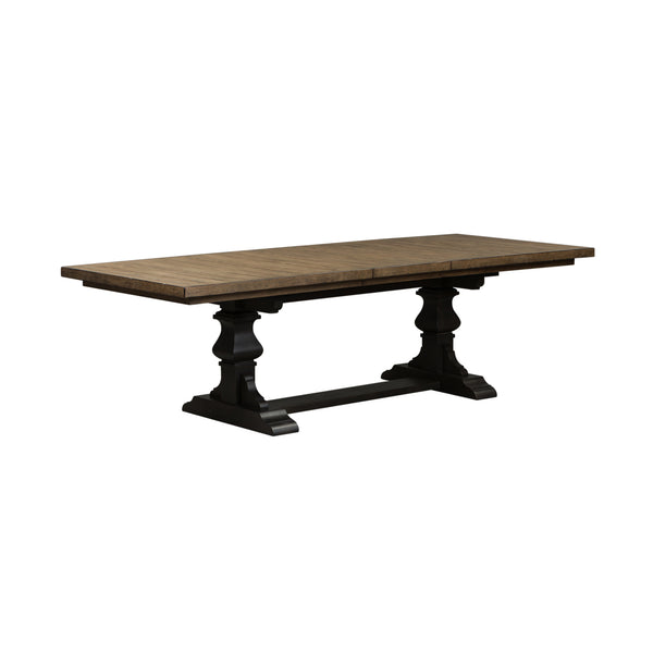 Liberty Furniture Harvest Home 6-Piece Chalkboard Trestle Dining Table Set