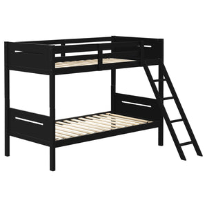 Coaster Littleton Wood Twin Over Twin Bunk Bed Black