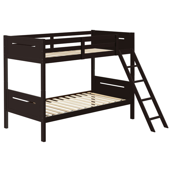 Coaster Littleton Wood Twin Over Twin Bunk Bed Espresso