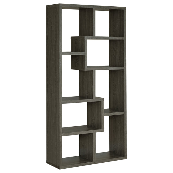 Coaster Theo 71 Inch 6-Shelf Bookshelf Weathered Grey