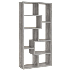 Coaster Theo 71 Inch 6-Shelf Bookshelf Grey Driftwood
