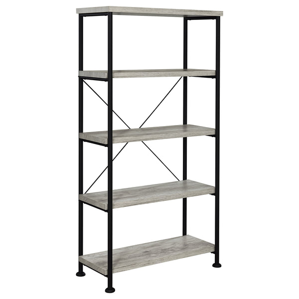 Coaster Analiese 63 Inch 4-Shelf Bookshelf Grey Driftwood