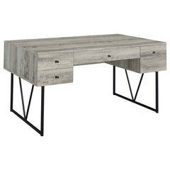 Coaster Analiese 63 Inch 4-Drawer Writing Desk Grey Driftwood
