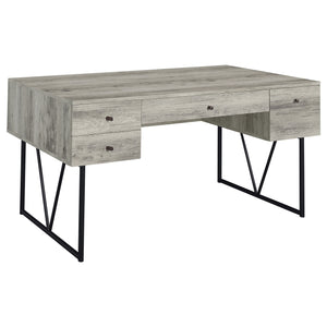 Coaster Analiese 63 Inch 4-Drawer Writing Desk Grey Driftwood