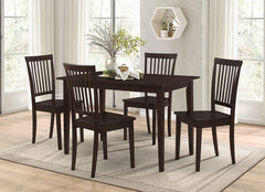 Coaster Gomez 5-Piece Rectangular Dining Table Set Cappuccino
