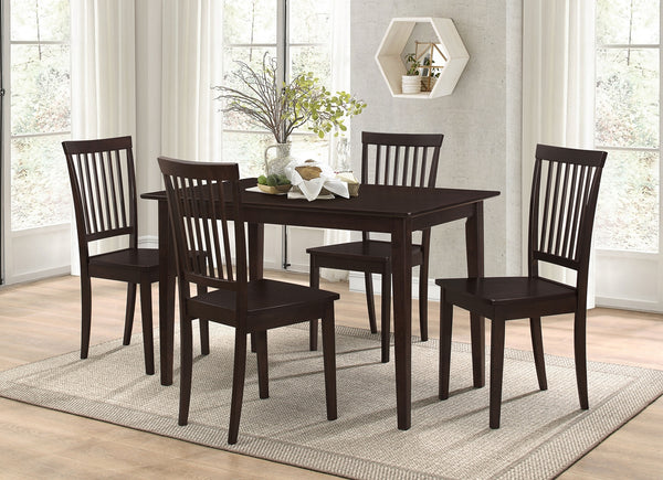 Coaster Gomez 5-Piece Rectangular Dining Table Set Cappuccino