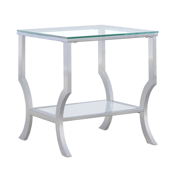 Coaster Saide Square Glass Top Side End Table Chrome