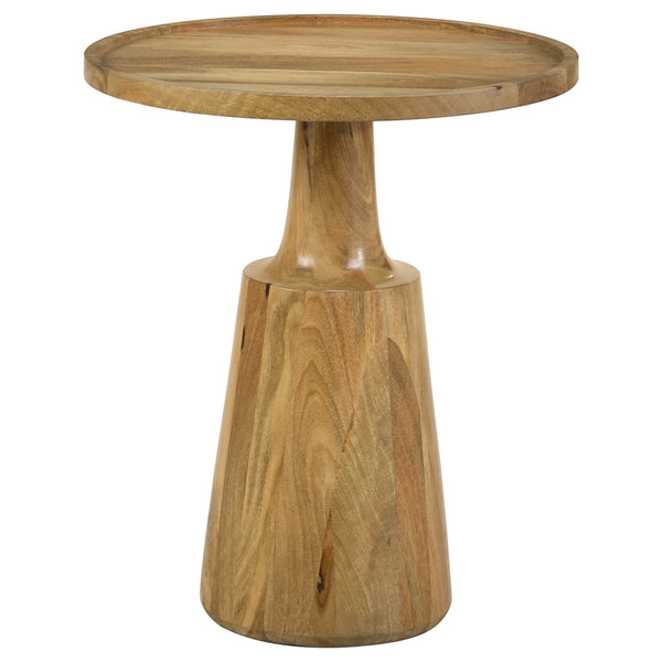 Coaster Ixia Round Solid Mango Wood Accent Side Table Natural