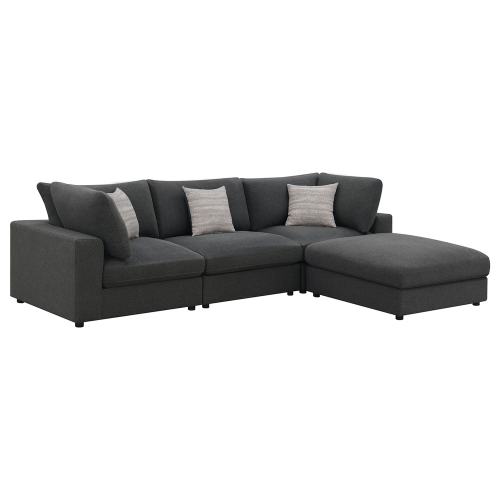 Coaster Serene 4-Piece Upholstered B Modular Sectional Sofa Charcoal