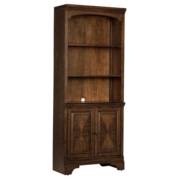 Coaster Hartshill 78 Inch 3-Shelf Cabinet Bookcase Burnished Oak