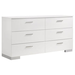 Coaster Felicity 6-Drawer Dresser White High Gloss