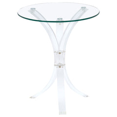 Coaster Laning Round Glass Top Acrylic Side Table Clear