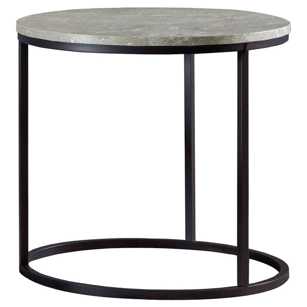 Coaster Lainey Round Faux Marble Side End Table Grey