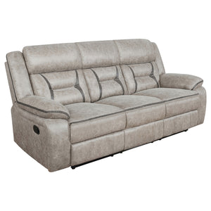 Coaster Greer Upholstered Motion Reclining Sofa Taupe