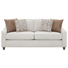 Coaster Christine 2-Piece Upholstered Sloped Arm Sofa Set Beige