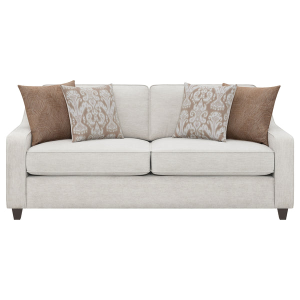 Coaster Christine 2-Piece Upholstered Sloped Arm Sofa Set Beige