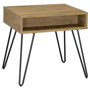 Coaster Fanning Engineered Wood Side End Table Golden Oak