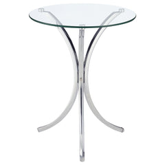 Coaster Eloise Round Glass Top Accent Side Table Chrome