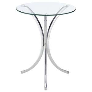 Coaster Eloise Round Glass Top Accent Side Table Chrome