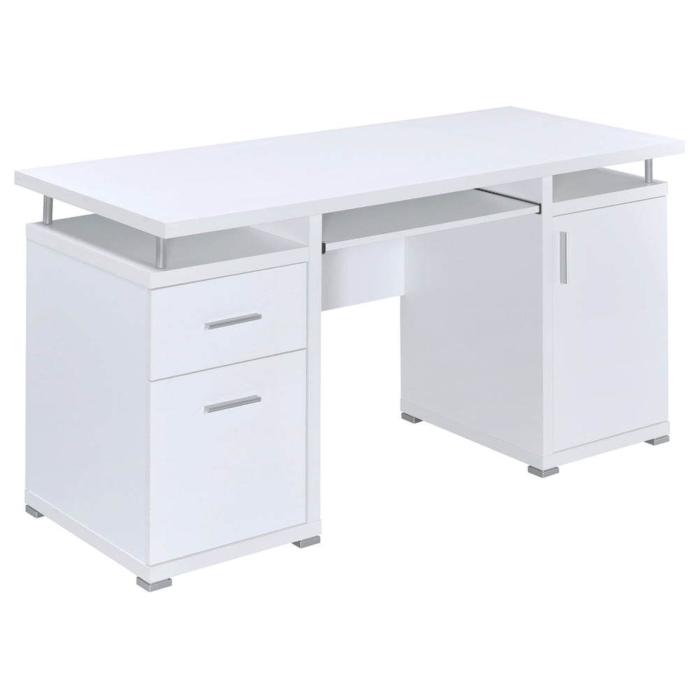 Coaster Tracy 55 Inch 2-Drawer Office Computer Desk White